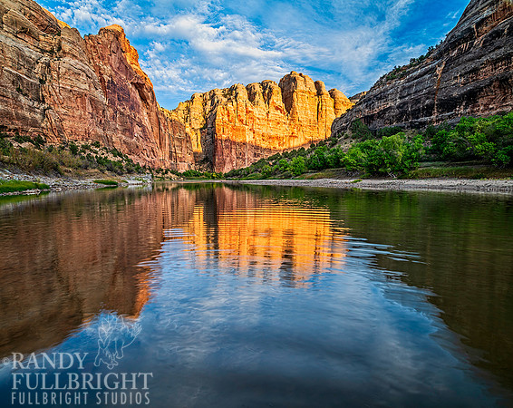 Glowing cliffs in Outlaw Park