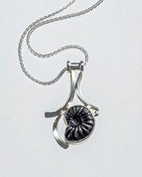 Black Ammonite pendant  50mm x 30mm