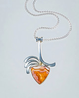 Laguna agate  pendant 55mm x 35mm