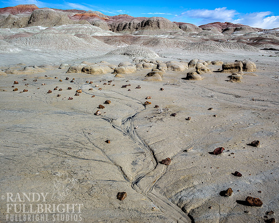 A small rocky wash
