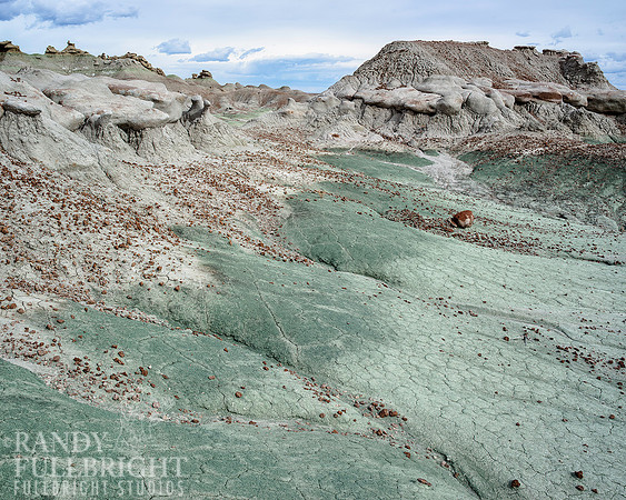 Green clay and sandstone