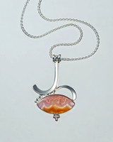 Royal aztec lace agate pendant 45mm x 35mm
